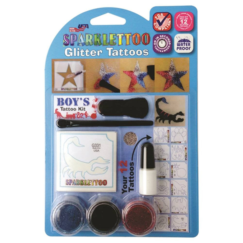 Ruby Red Glitter Tattoo Kit - Boy's