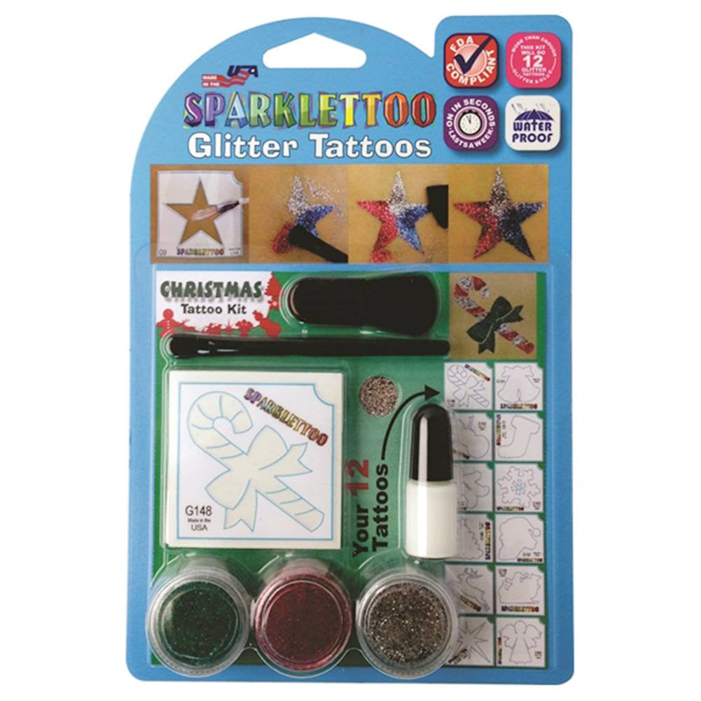 Ruby Red Glitter Tattoo Kit - Christmas