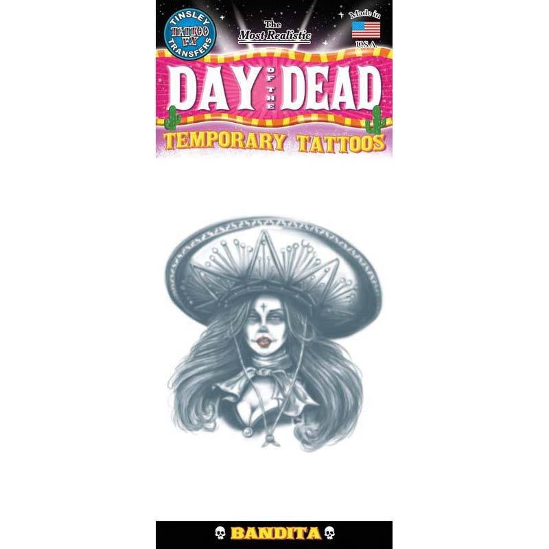 Tinsley Transfers Day Of The Dead Temporary Tattoo FX - Bandita