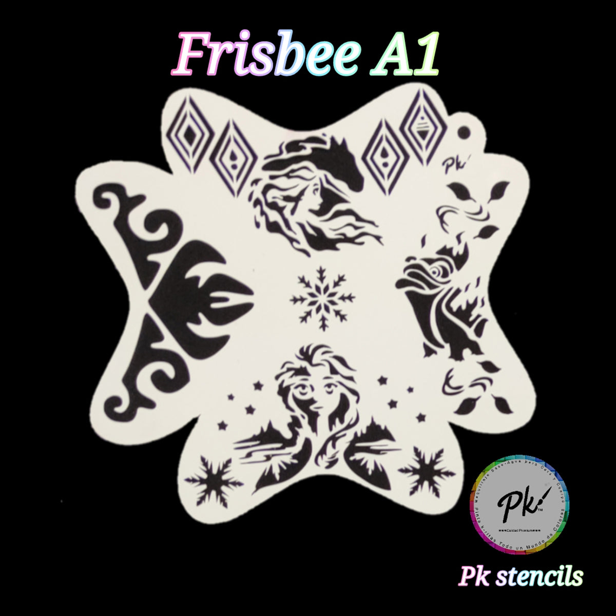 PK Frisbee Face Painting Stencil - A1 - Frozen