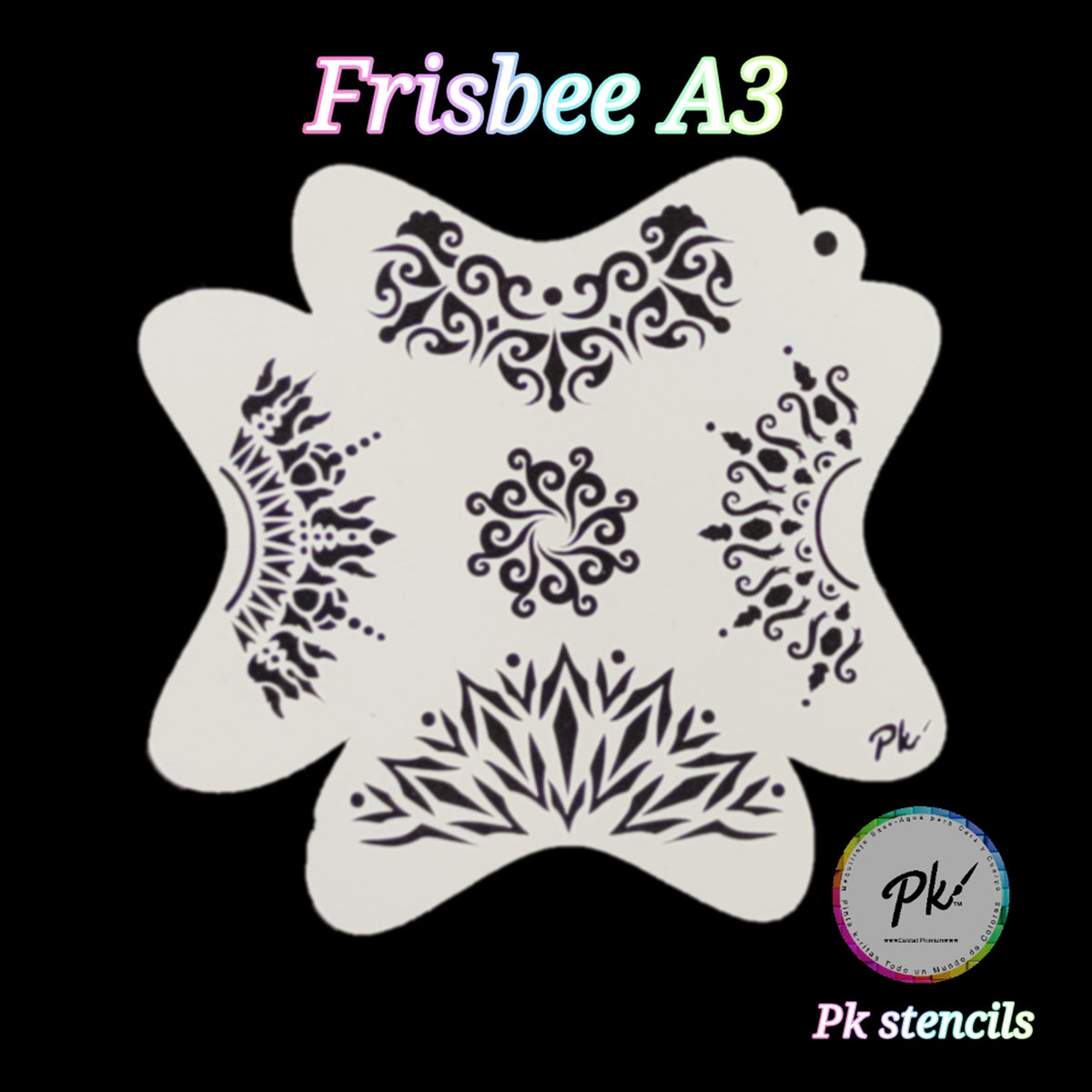PK Frisbee Face Painting Stencil - A3 - Crown Swirl