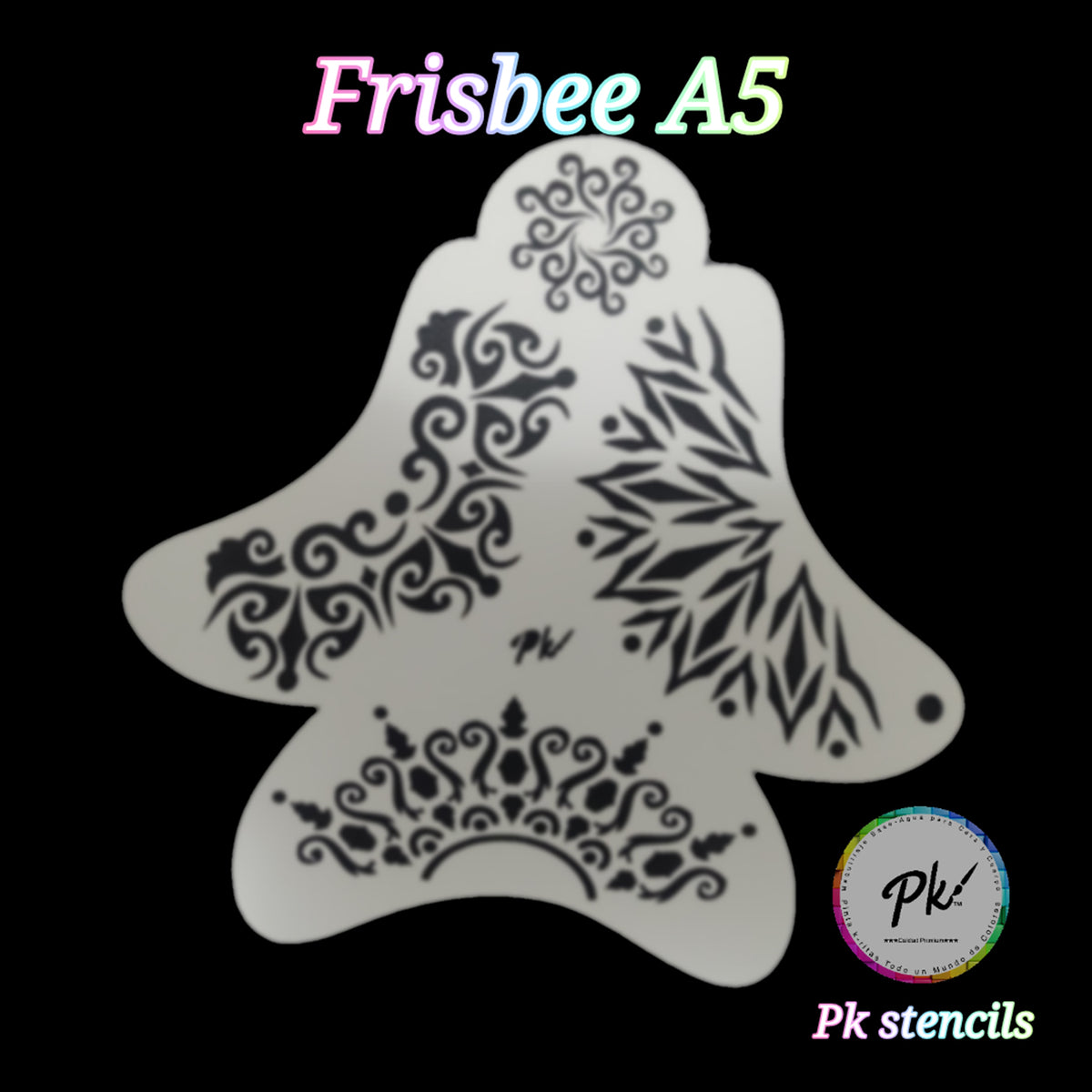 PK Frisbee Face Painting Stencil - A5 - Crown Swirl