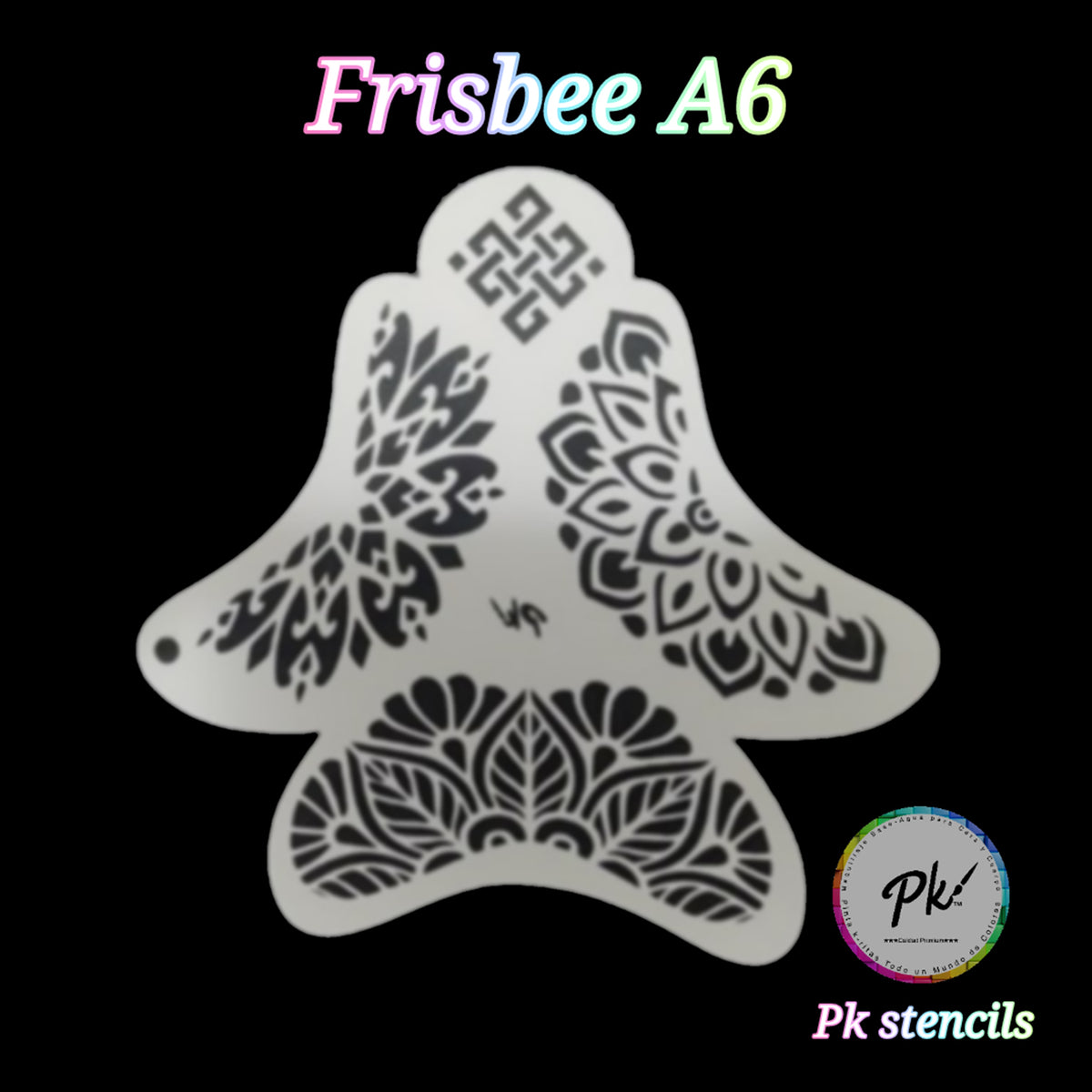PK Frisbee Face Painting Stencil - A6 - Bold Crown