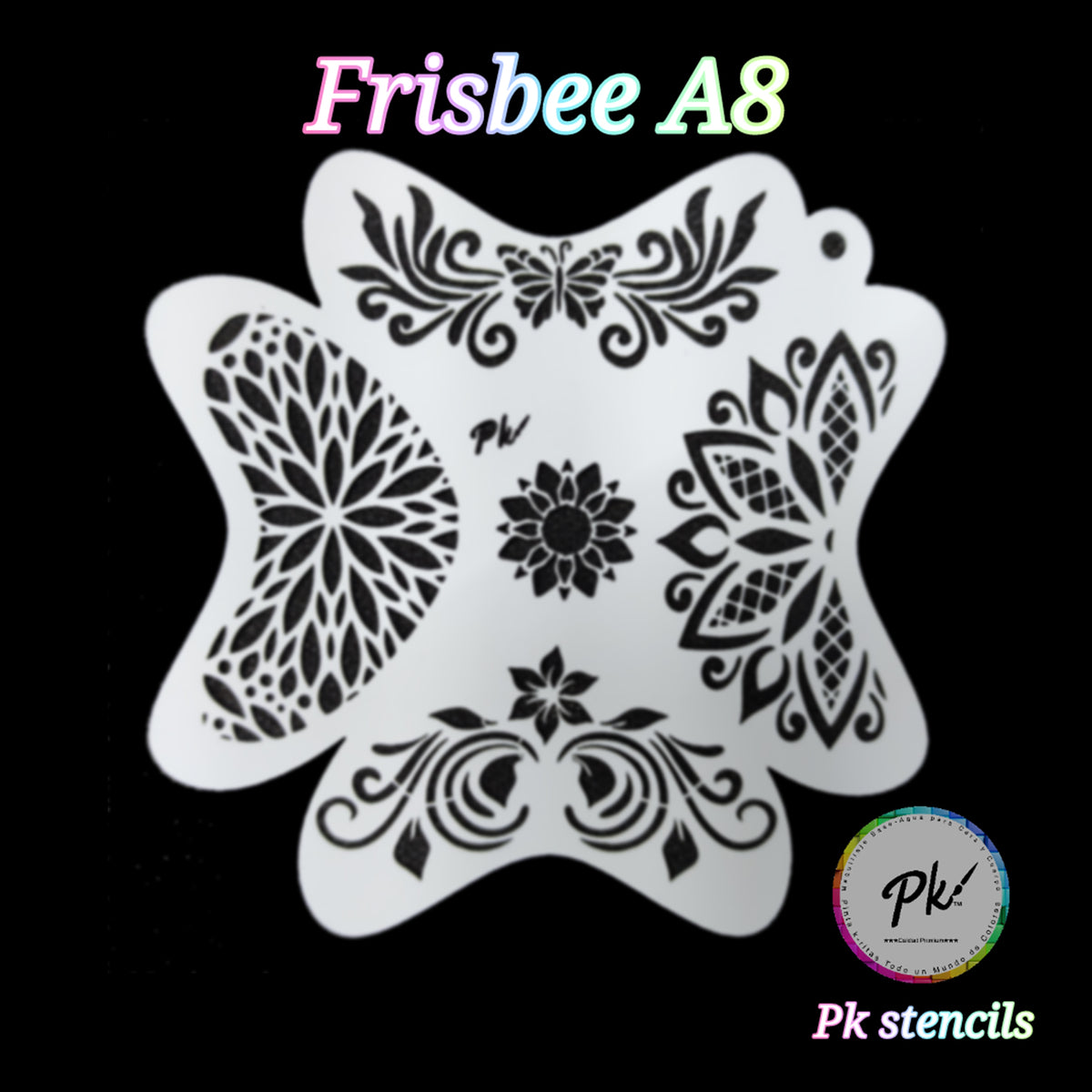 PK Frisbee Face Painting Stencil - A8 - Whimsical Crowns