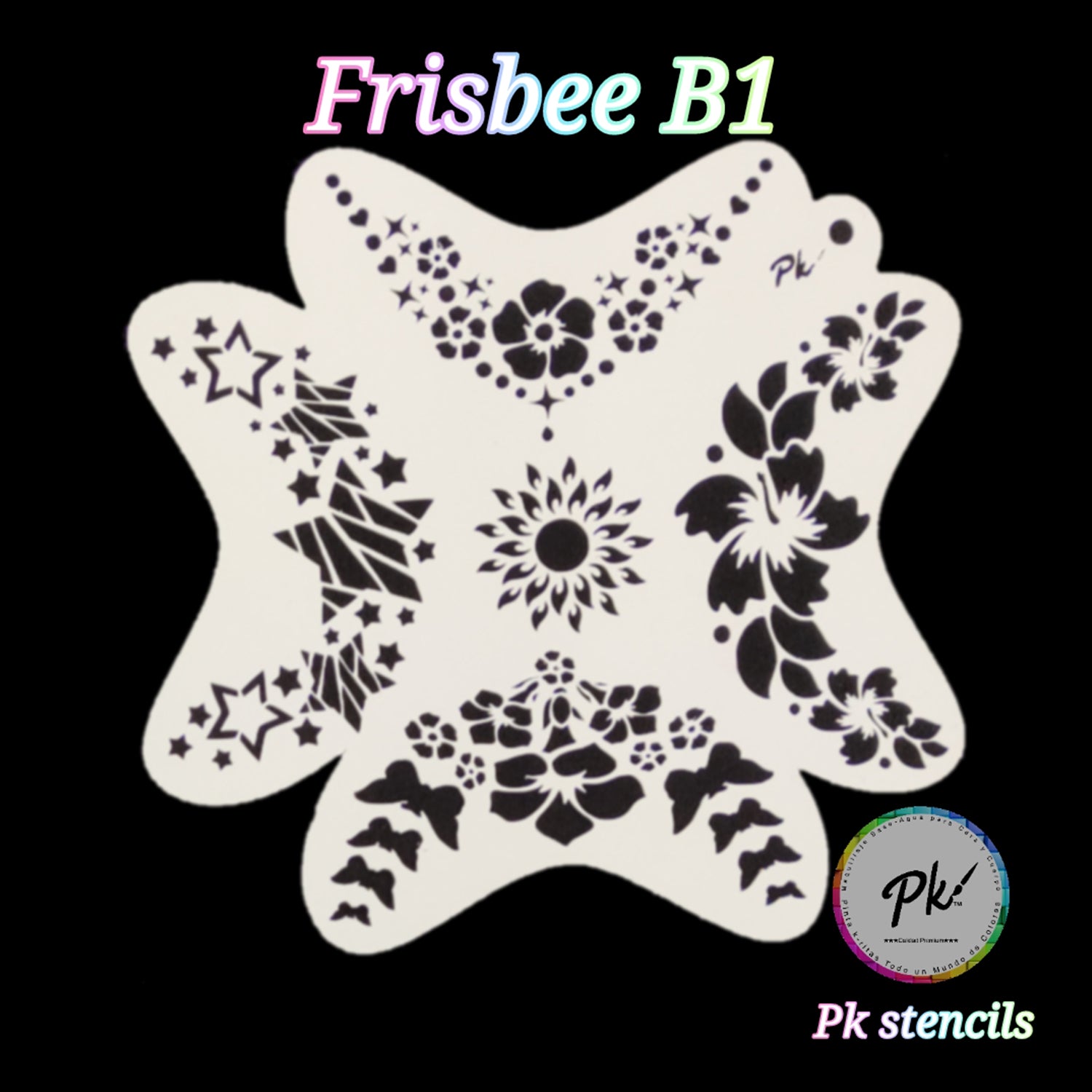 PK Frisbee Face Painting Stencil - B1 - Floral Crown