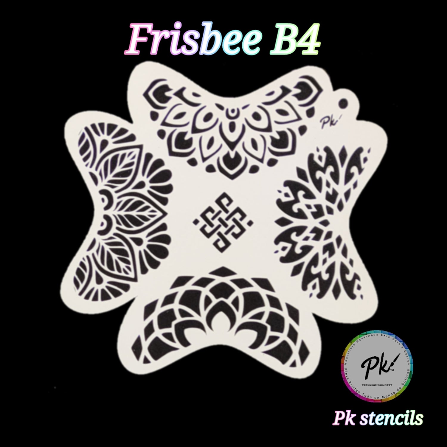 PK Frisbee Face Painting Stencil - B4 - Bold Crowns