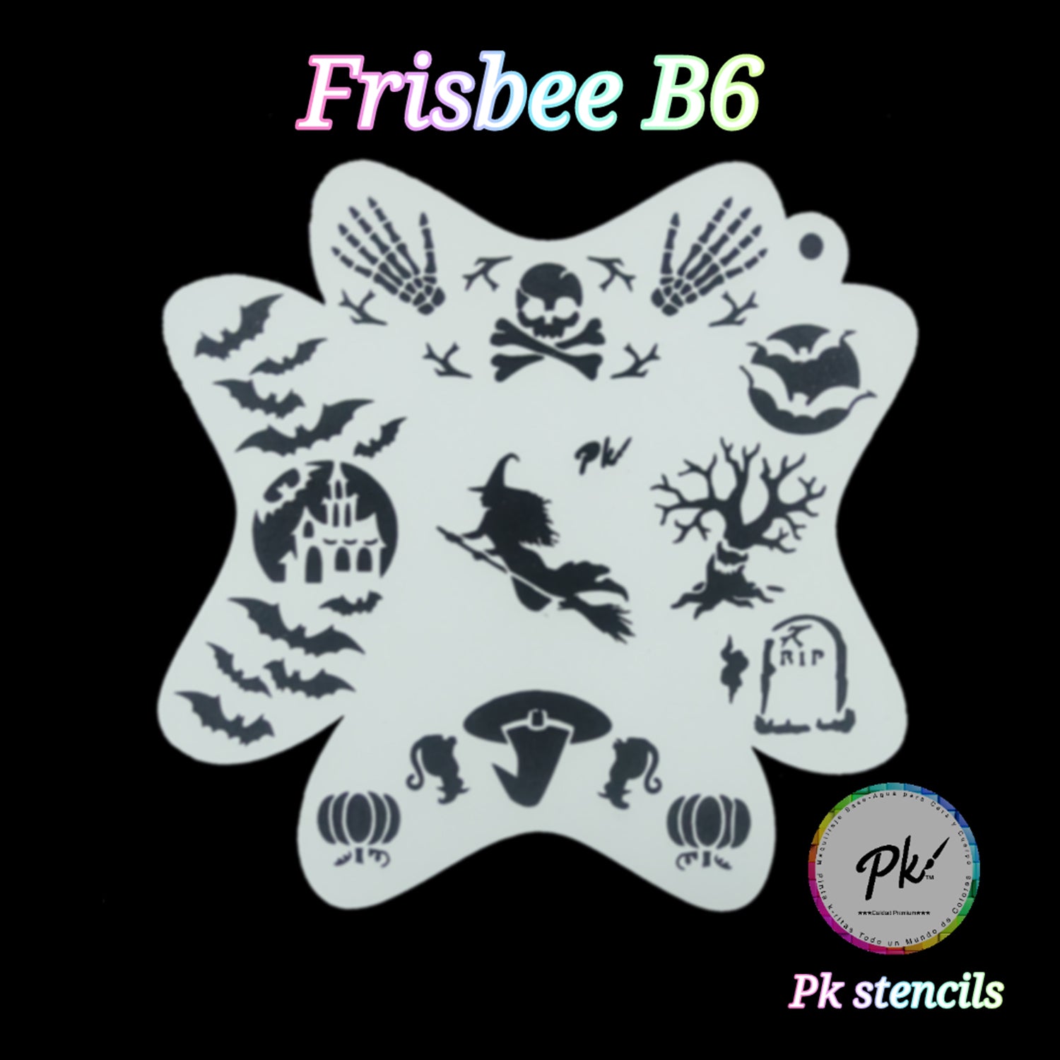PK Frisbee Face Painting Stencil - B6 - Halloween
