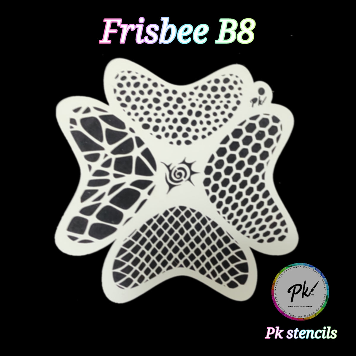 PK Frisbee Face Painting Stencil - B8 - Net &amp; Scales