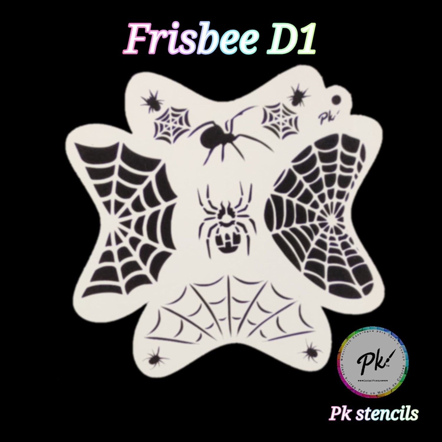 PK Frisbee Face Painting Stencil - D1 - Spider & Web