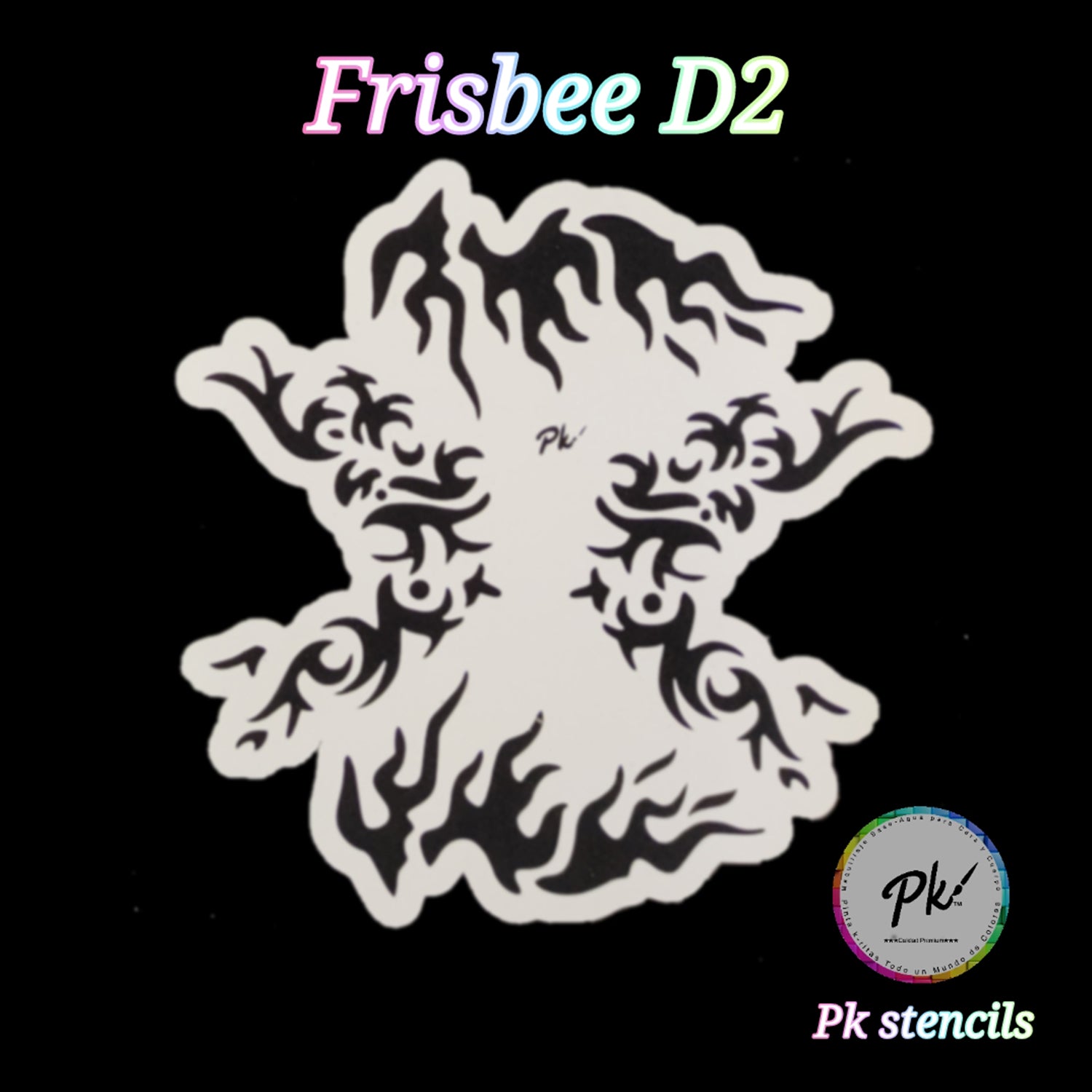 PK Frisbee Face Painting Stencil - D2 - Flames