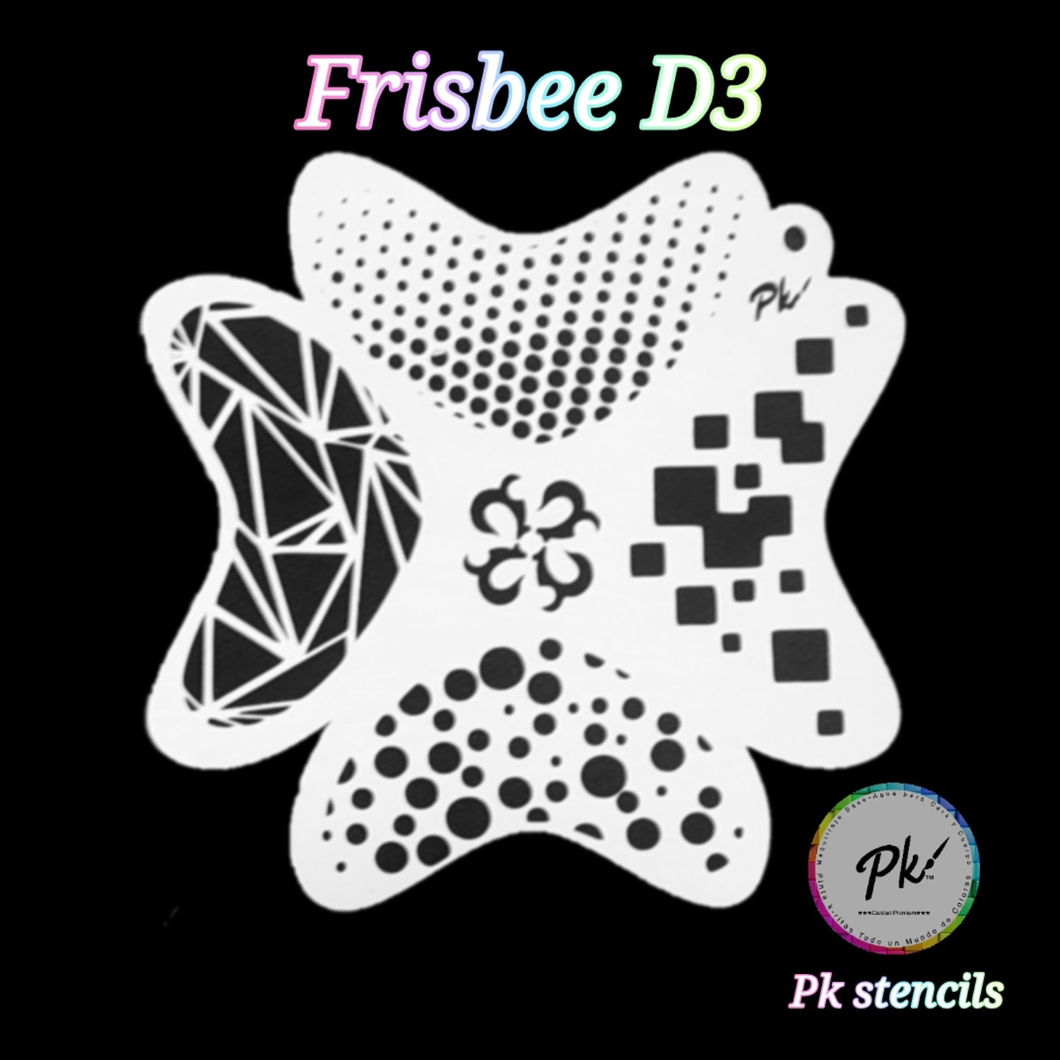 PK Frisbee Face Painting Stencil - D3- Graffiti Texture
