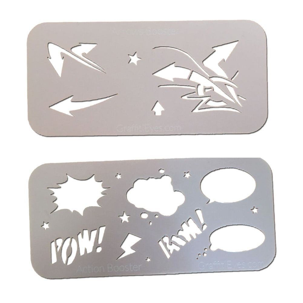 GraffitiEyes Booster Pak Stencil Kit - Arrows & Action Bubbles