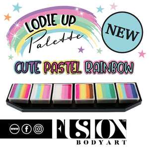 Fusion Body Art Lodie Up Cute Pastel Rainbow Face Painting Palette (6 Cakes/10 gm)