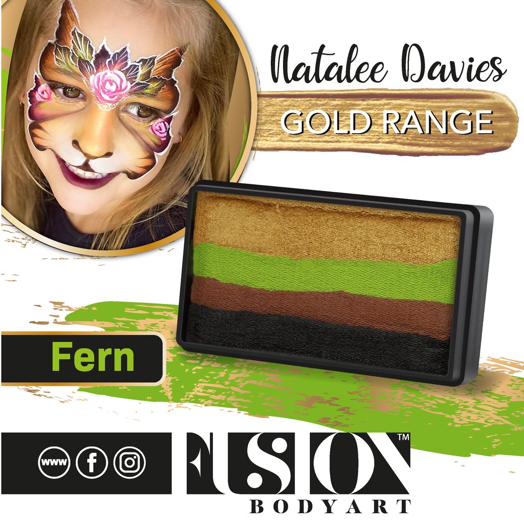 Fusion Body Art Natalee Davies Gold Range Split Cake - Fern (30 gm)