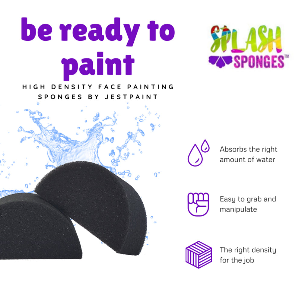 Jest Paint Splash High Density Face Painting Sponges - Half Moon