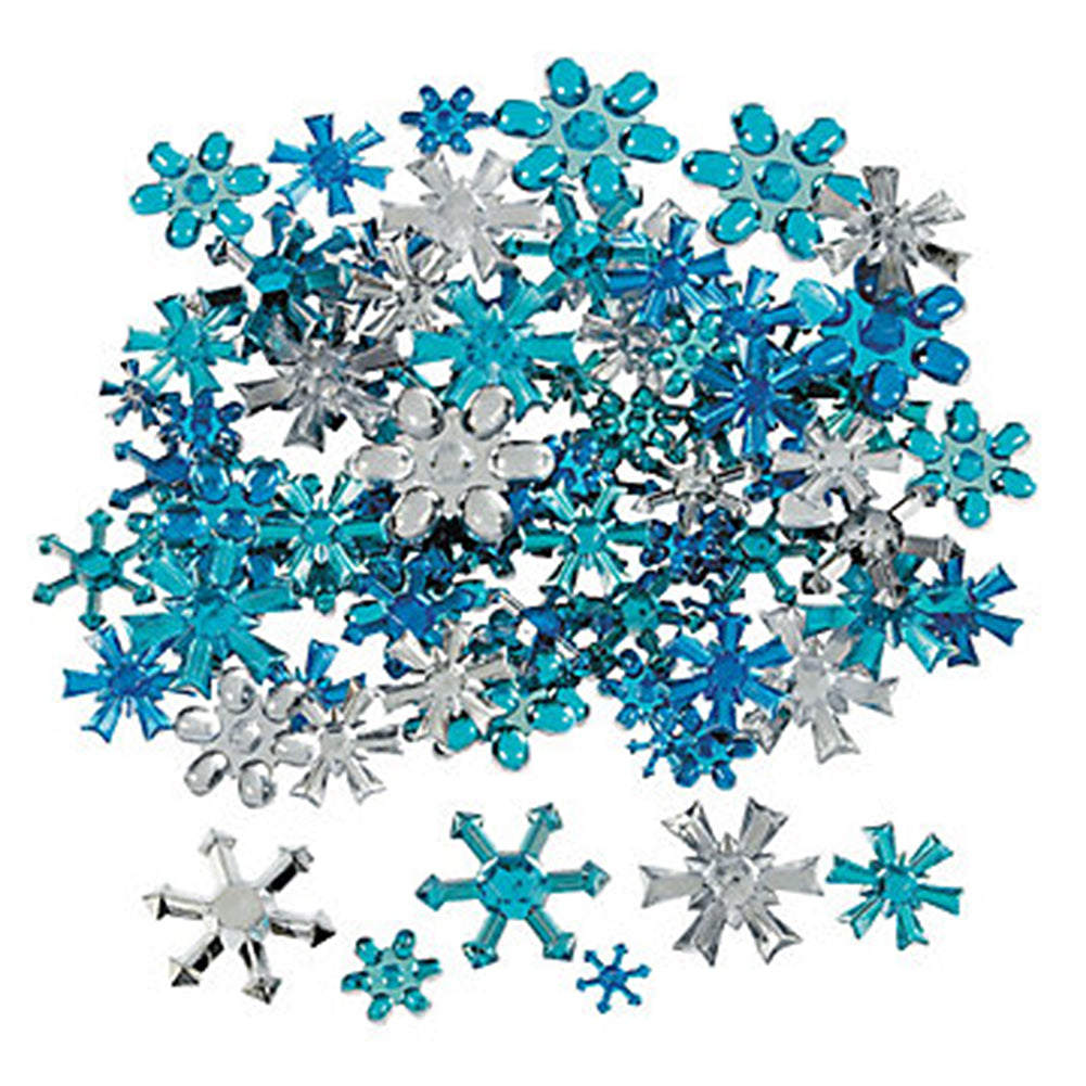 Plastic Face Blings - Snowflakes, Assorted (30/pack)