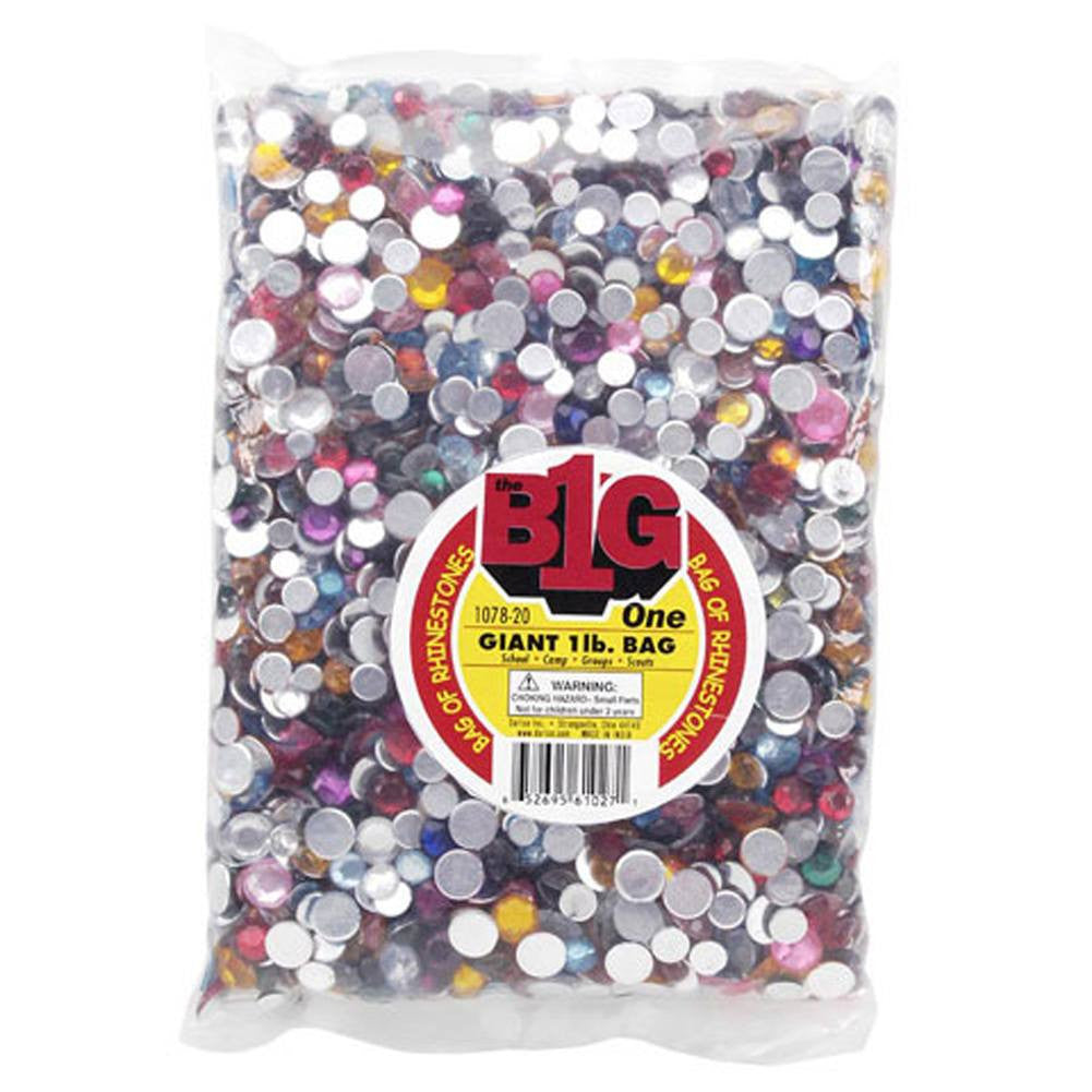 Acrylic Rhinestone Round Blings Assorted (8 - 11mm, 1 lb/pack)