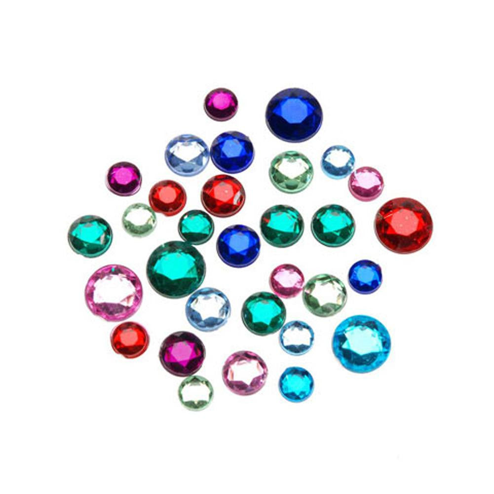 Acrylic Rhinestone Round Blings Assorted (8 - 11mm, 1 lb/pack)