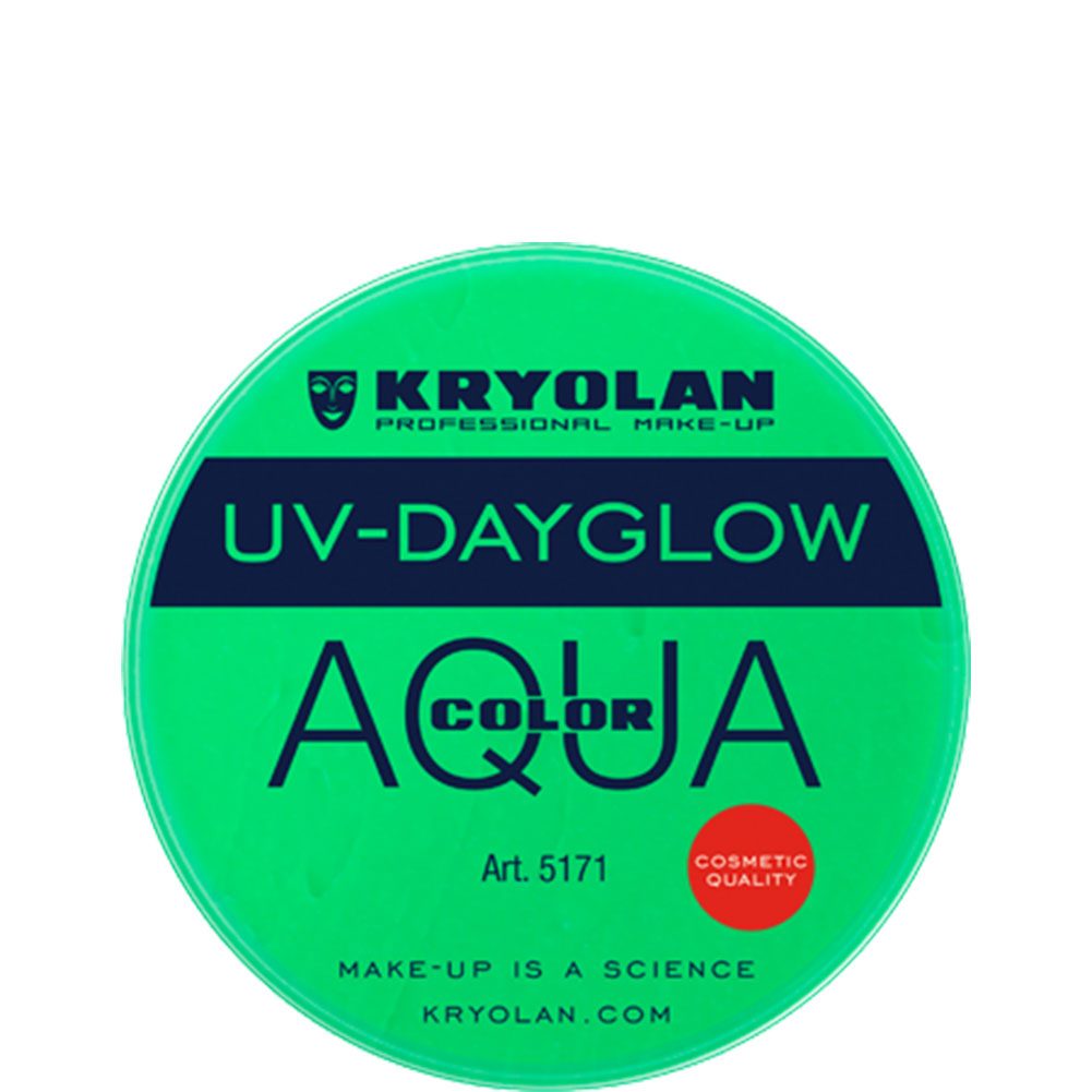 Kryolan Aquacolor Cosmetic Grade UV-Dayglow - Green (8 ml)