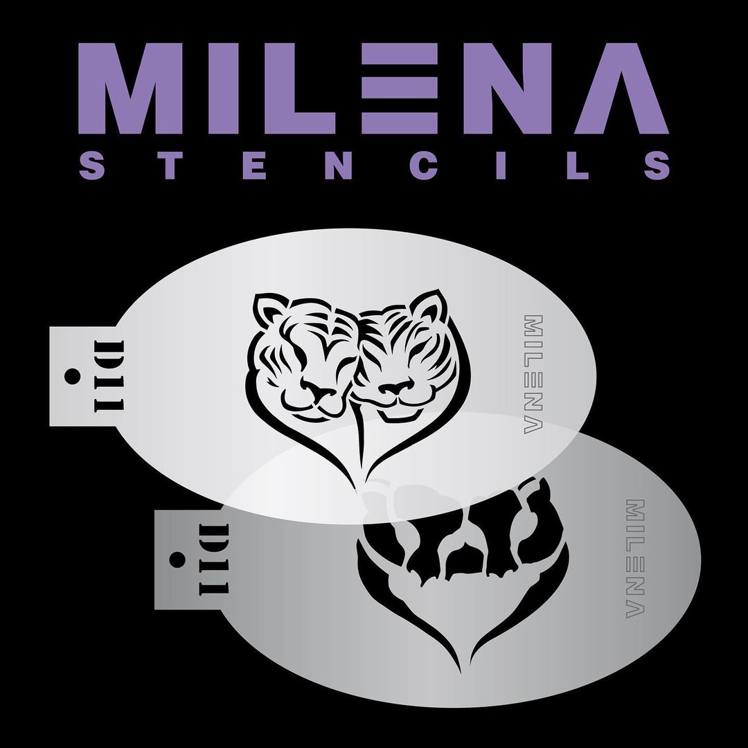 Milena Face Painting Stencils -  Double Stencil - Tiger D11