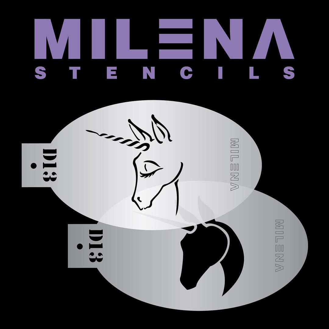 Milena Face Painting Stencils - Double Stencil - Unicorn D13