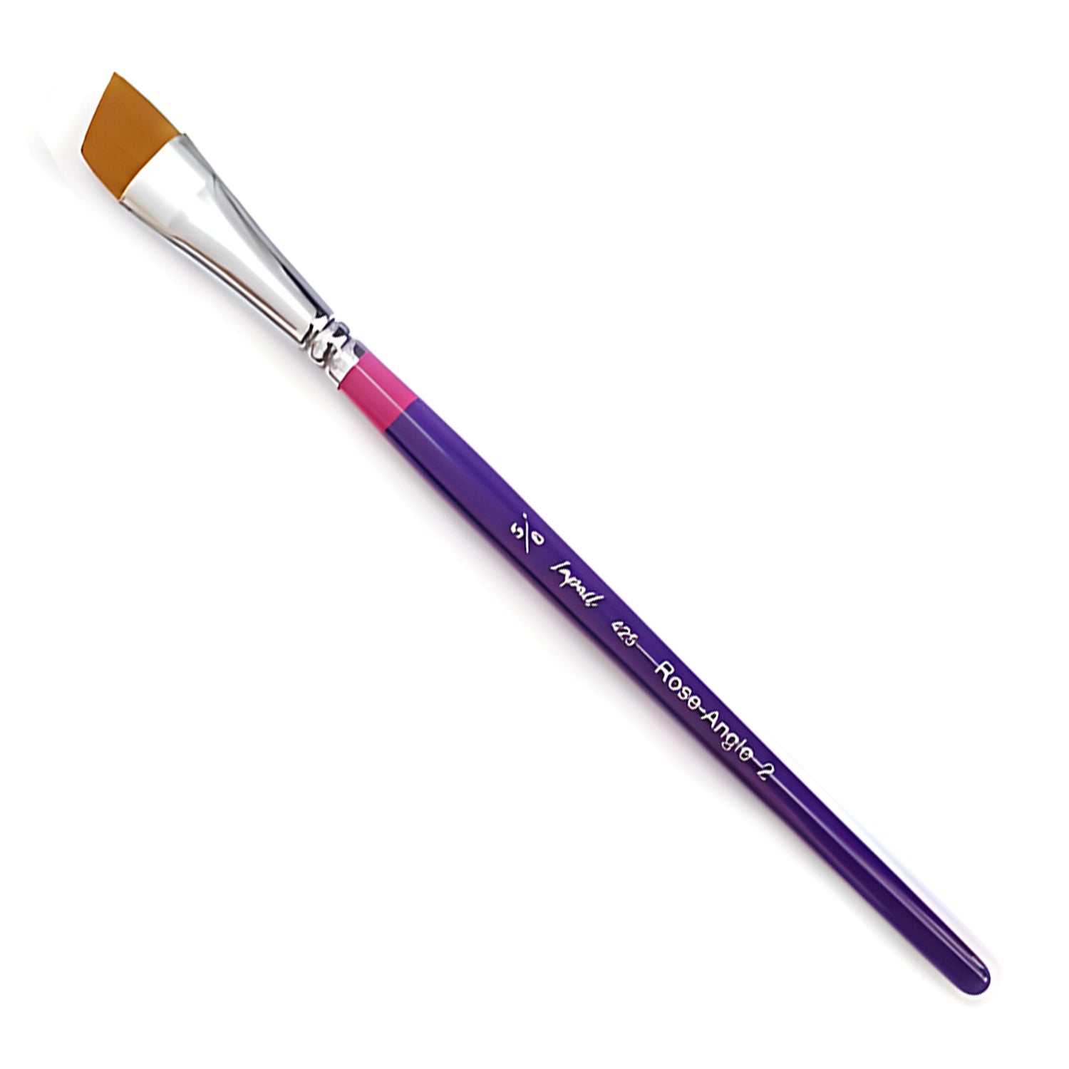 Impact Angle (425) Face Painting Brush - Rose Angle 2 - (5/8"), Short Bristle Length