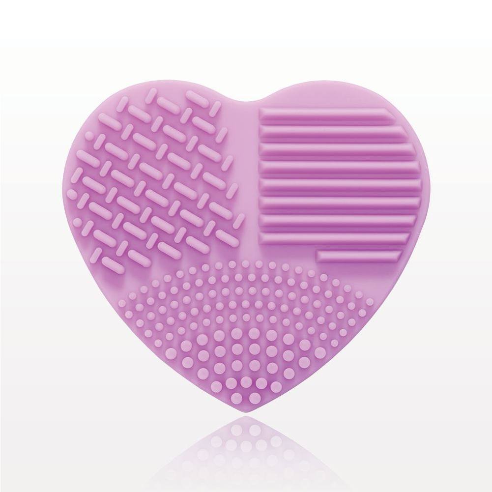 Purple Heart Shaped Makeup Brush Cleansing Pad