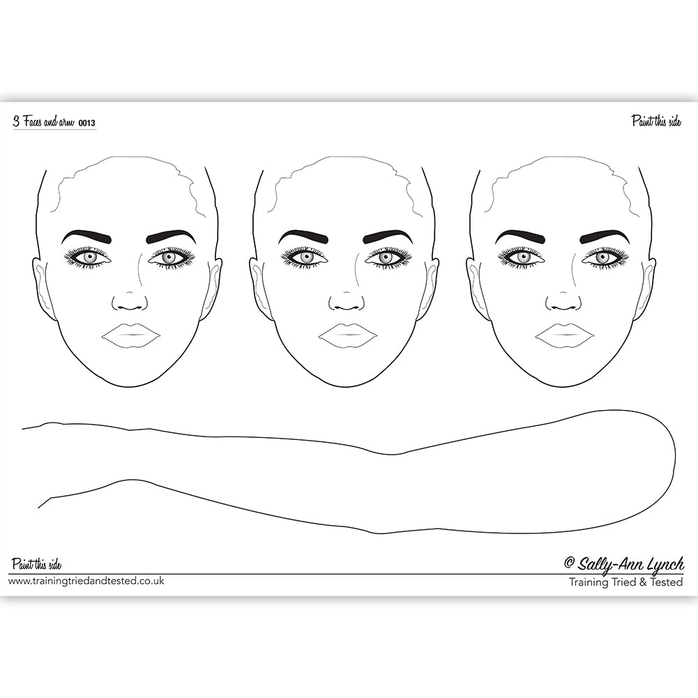 Sally-Ann Lynch Face Painting Practice Board - Faces & Arm 0013