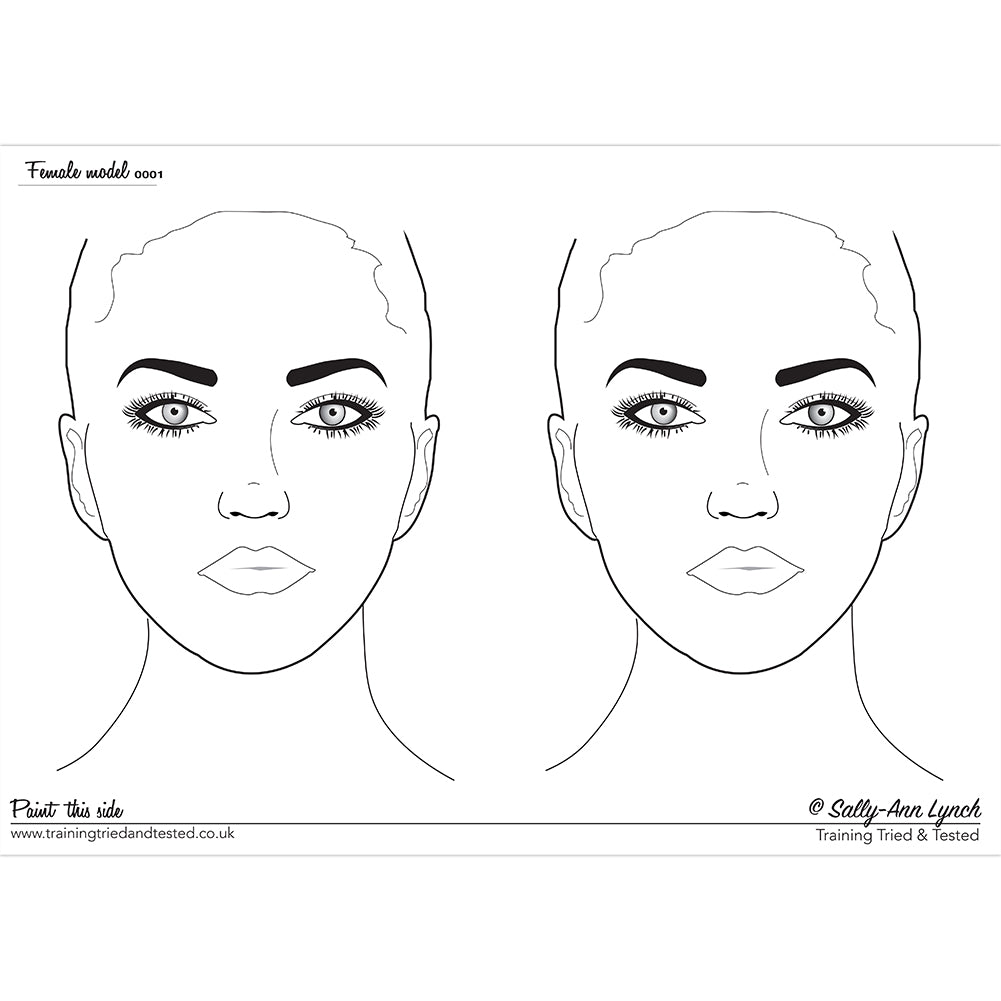 Sally-Ann Lynch Face Painting Practice Board - 2 Female Faces 0001 (A3)