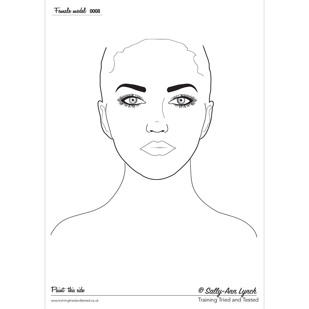 Sally-Ann Lynch Face Painting Practice Board - Female 0008 (A3)