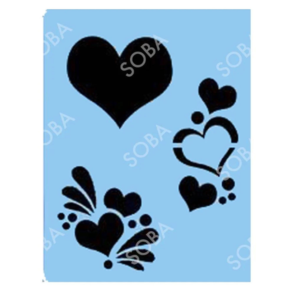 SOBA Quick EZ Face Painting Stencil - Heart Effects