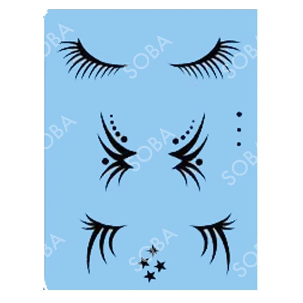 SOBA Quick EZ Face Painting Stencil - Eye Lashes