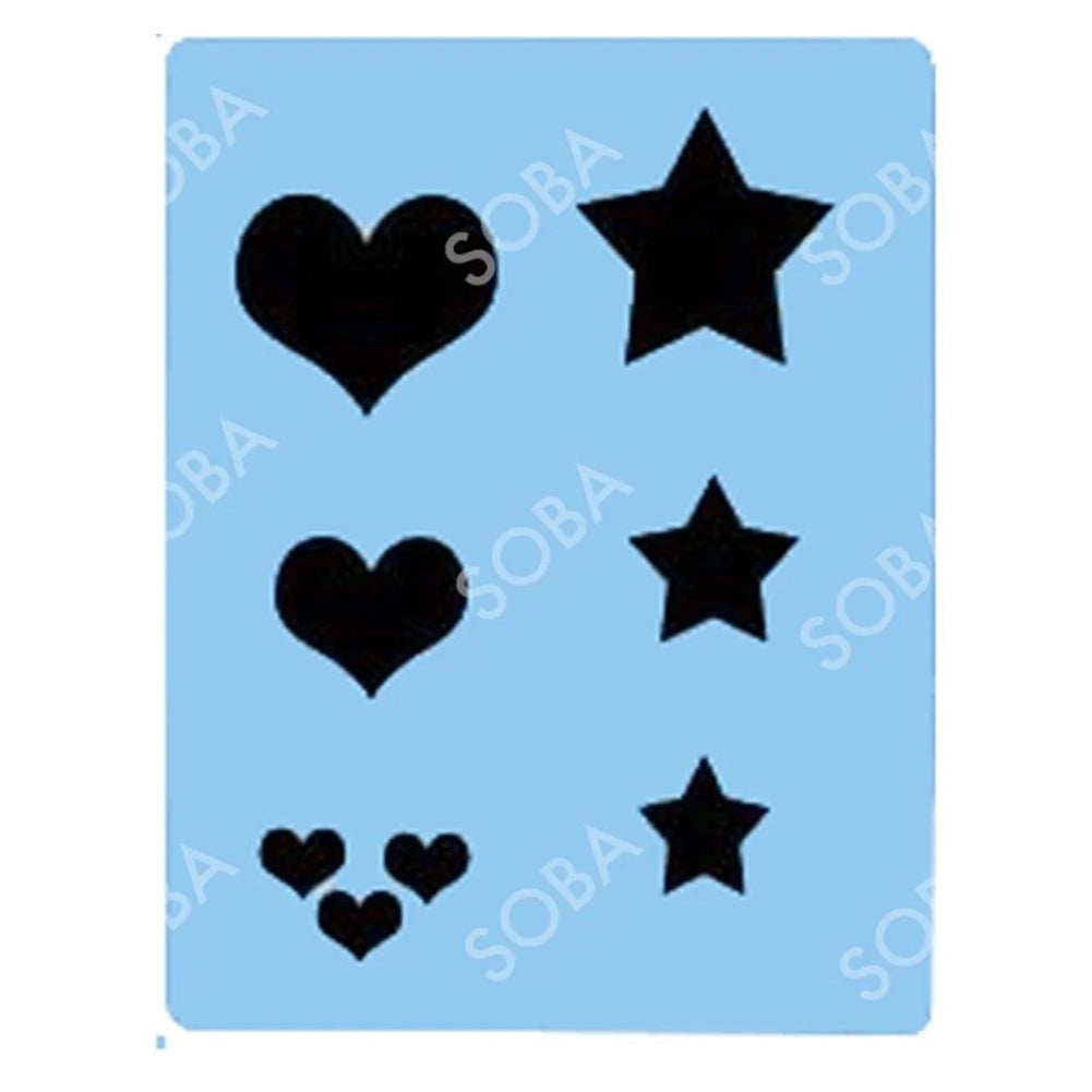SOBA Quick EZ Face Painting Stencil - Heart &amp; Stars