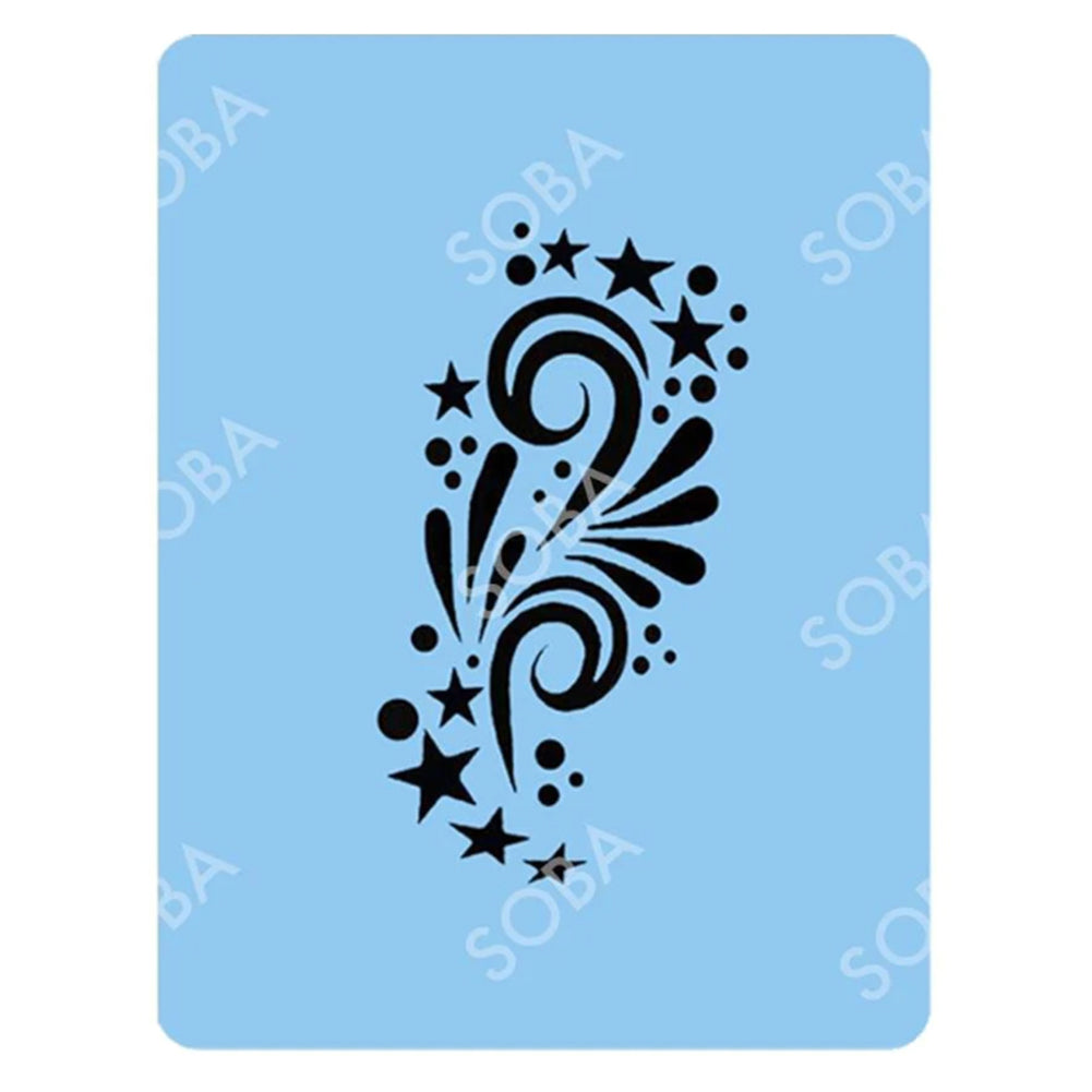 SOBA Quick EZ Face Painting Stencil - Stars & Swirls