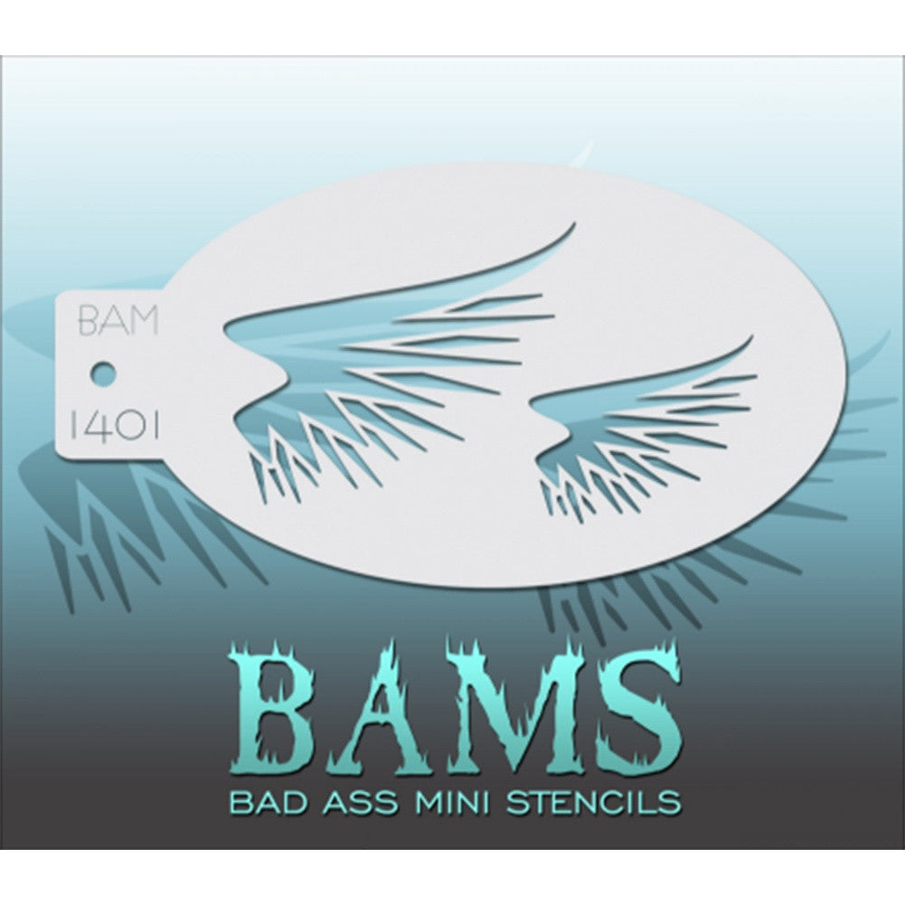 Bad Ass Mini Stencils - Fringed Wings - BAM1401