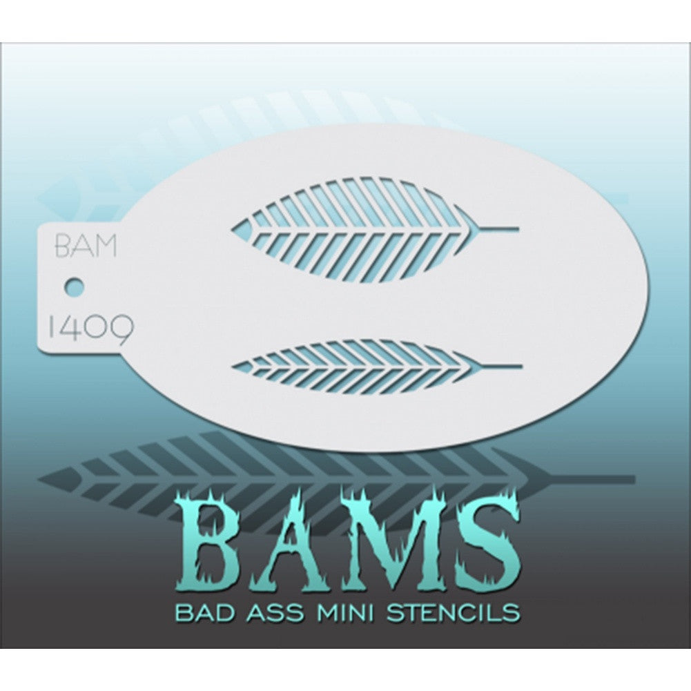 Bad Ass Mini Stencils - Feathers/Leaves - BAM1409