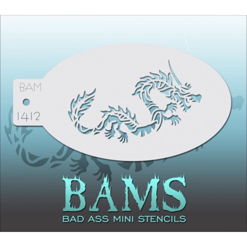 Bad Ass Mini Stencils - Chinese Dragon - BAM1412