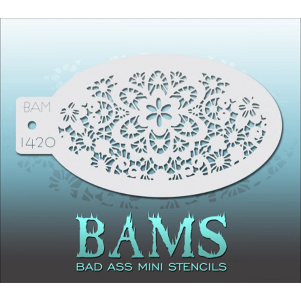 Bad Ass Mini Stencils - Floral Lace - BAM1420