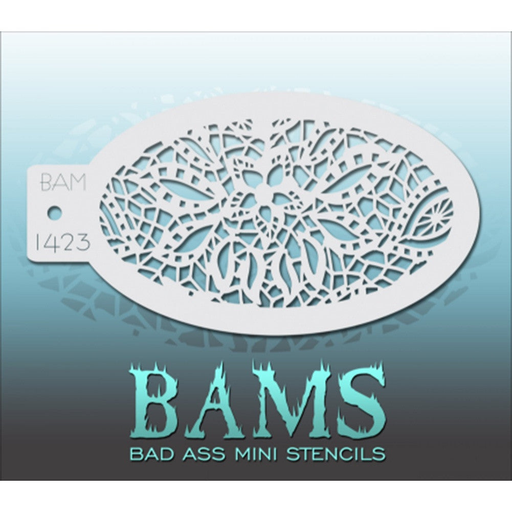 Bad Ass Mini Stencils - Floral Web - BAM1423