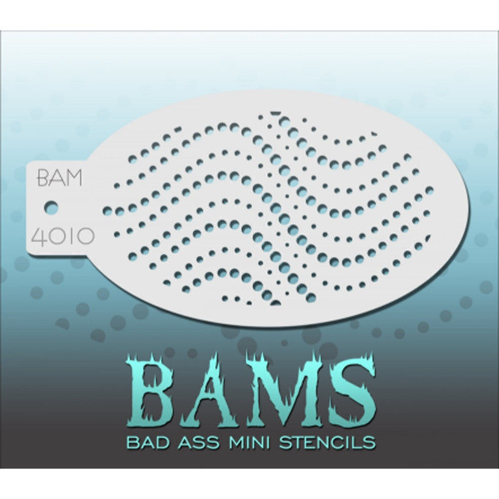 Bad Ass Mini Stencils - Wavy Dots - BAM4010