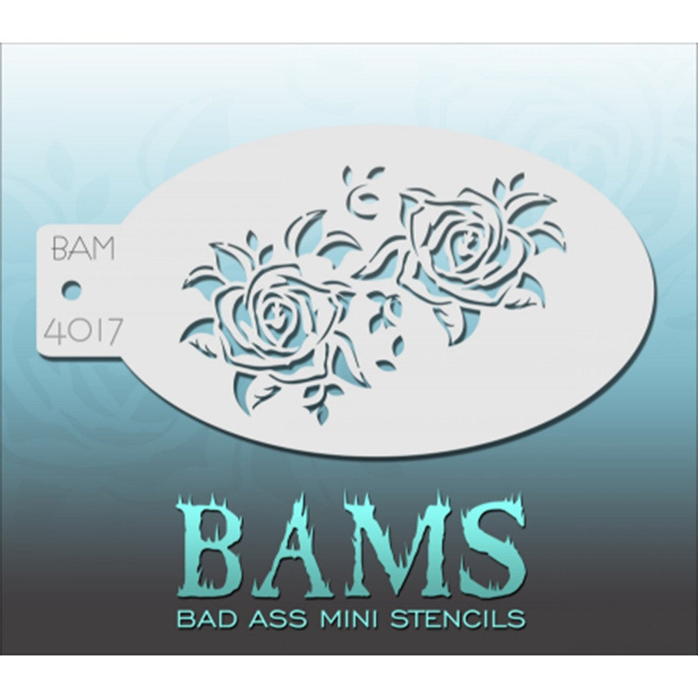 Bad Ass Mini Stencils - Dual Roses - BAM4017