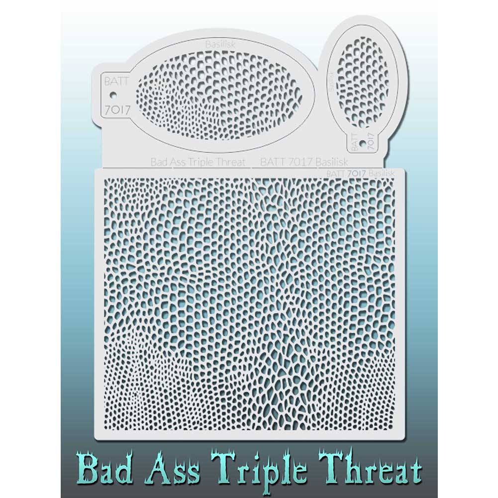 Bad Ass Triple Threat Stencil - Basilisk 7017