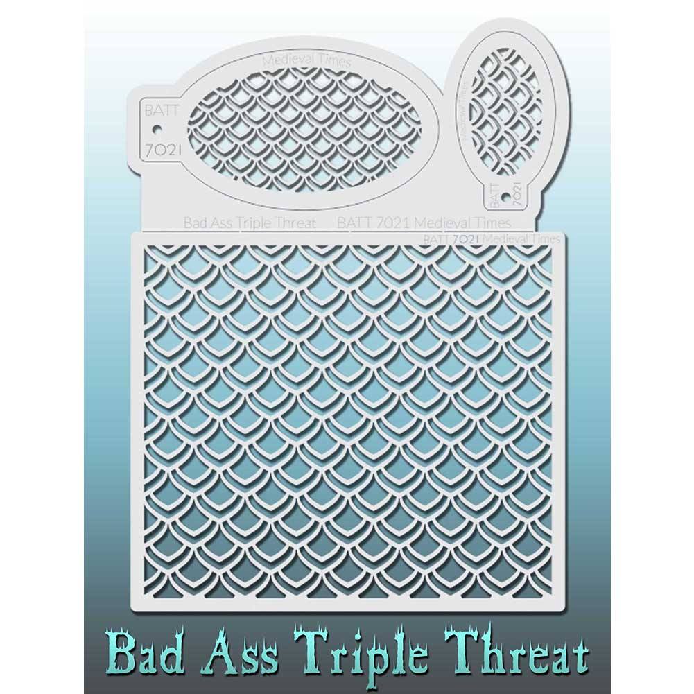 Bad Ass Triple Threat Stencil - Medieval Times 7021
