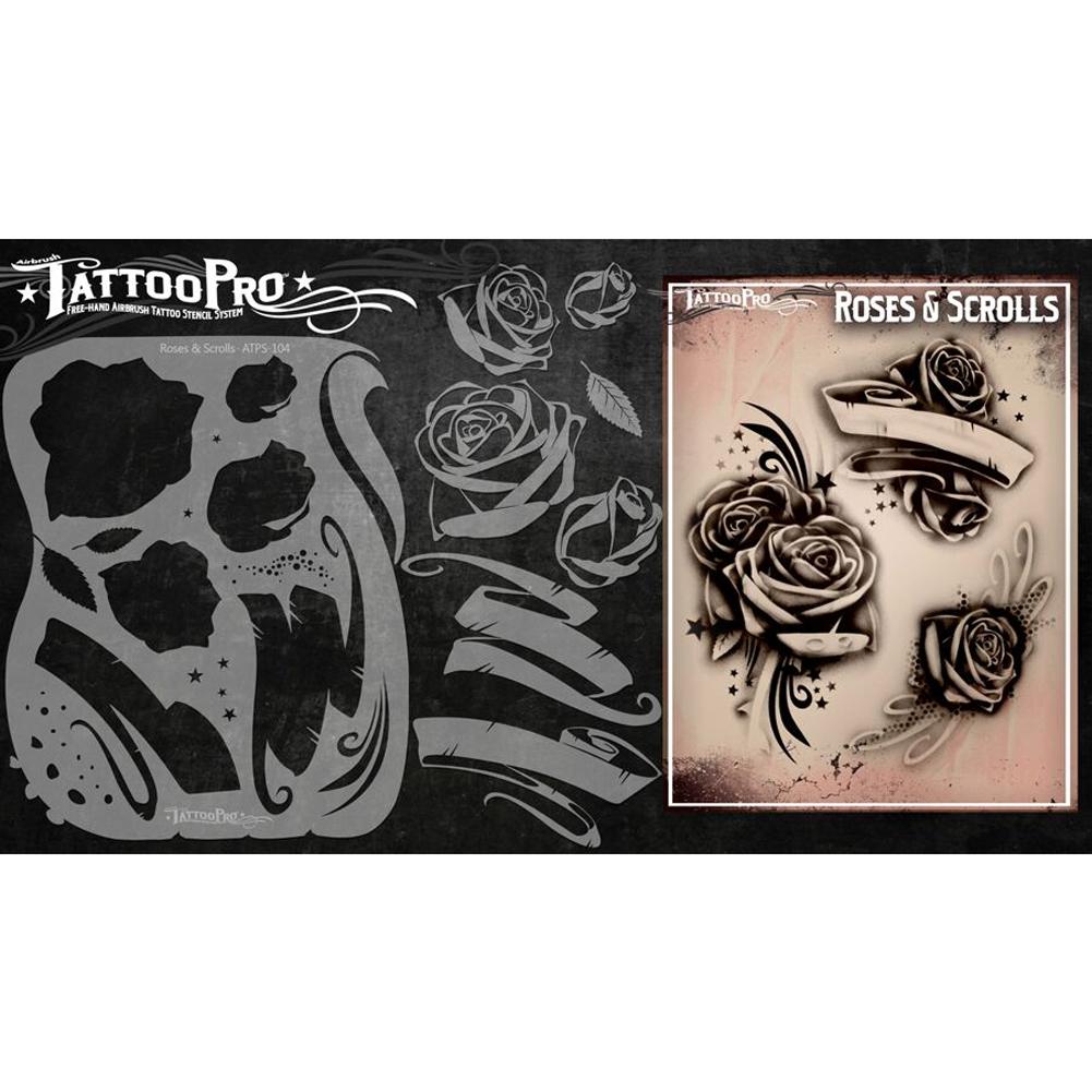 Tattoo Pro Series 1 Stencils - Roses &amp; Scrolls