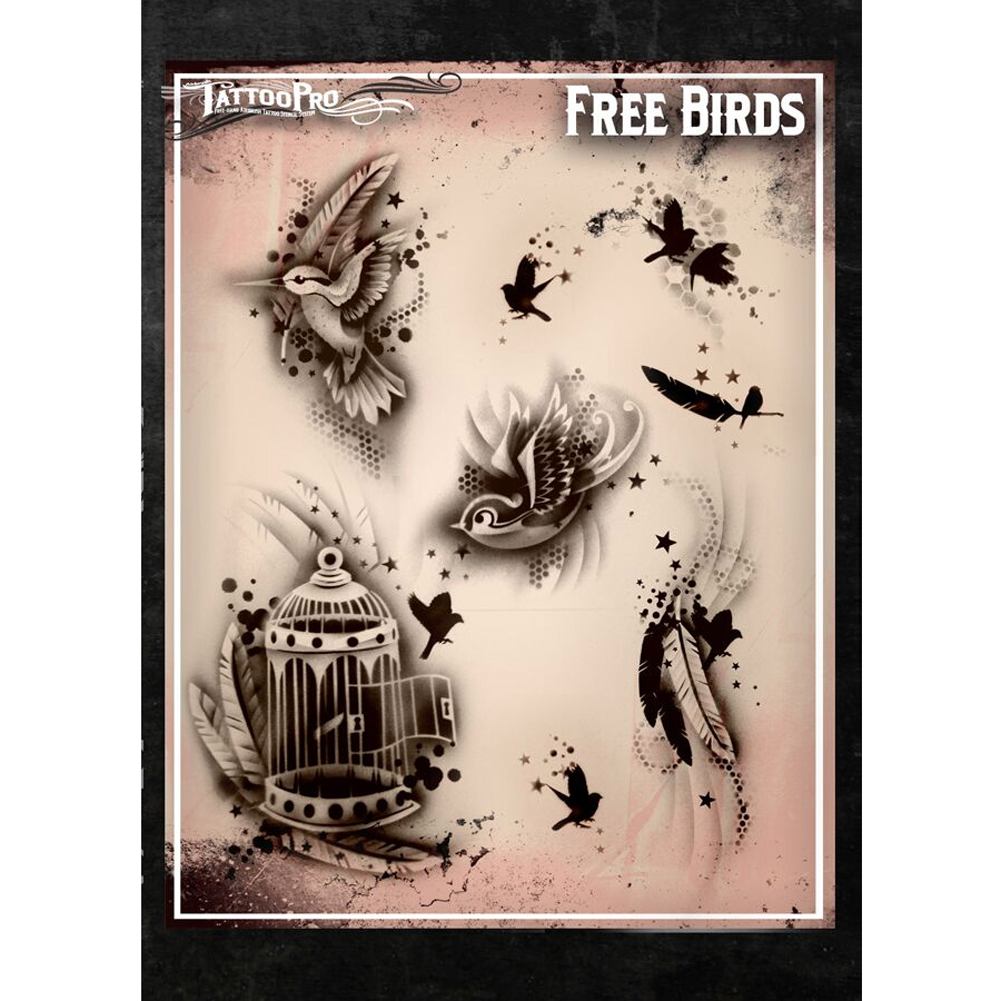 Tattoo Pro Series 1 Stencils - Free Birds