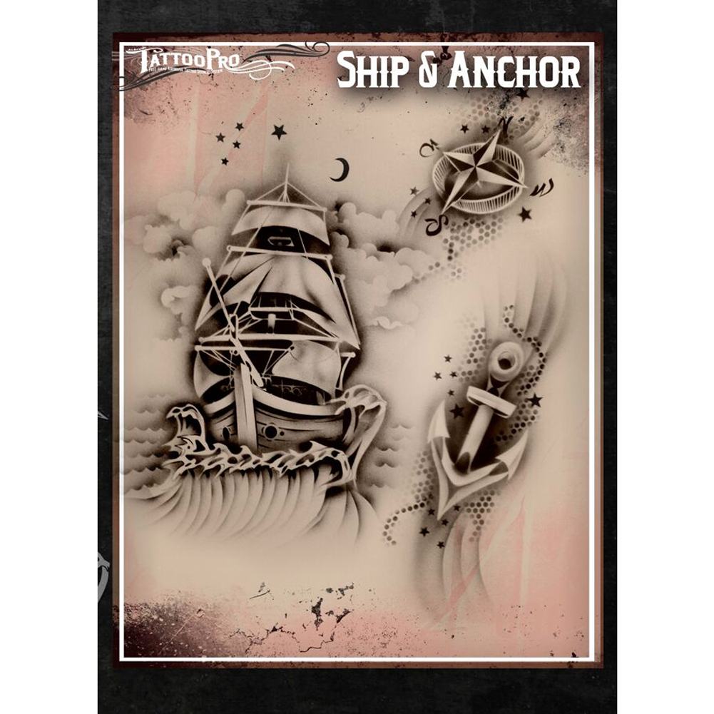 Tattoo Pro Series 1 Stencils - Ship &amp; Anchor