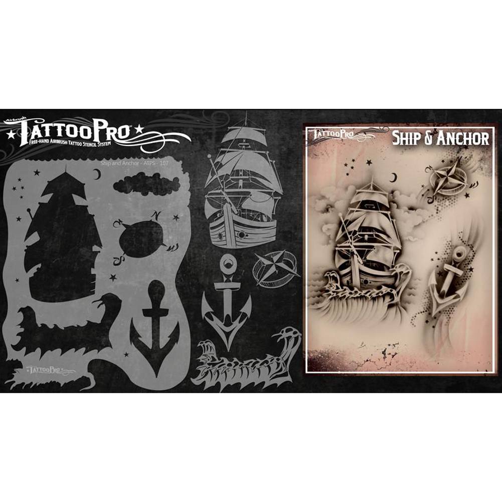 Tattoo Pro Series 1 Stencils - Ship &amp; Anchor
