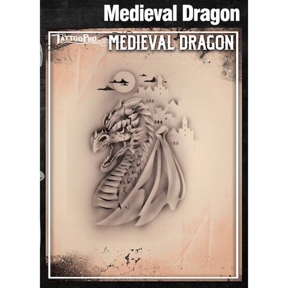 Tattoo Pro Series 3 Stencils - Medieval Dragon