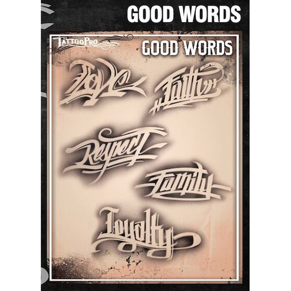 Tattoo Pro Series 3 Stencils - Good Words