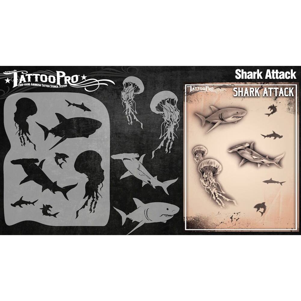 Tattoo Pro Series 3 Stencils - Shark Attack